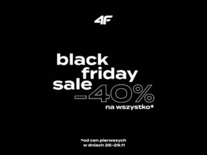 BLACK FRIDAY w 4F -40% na wszystko w dniach 26-29.11.2021
